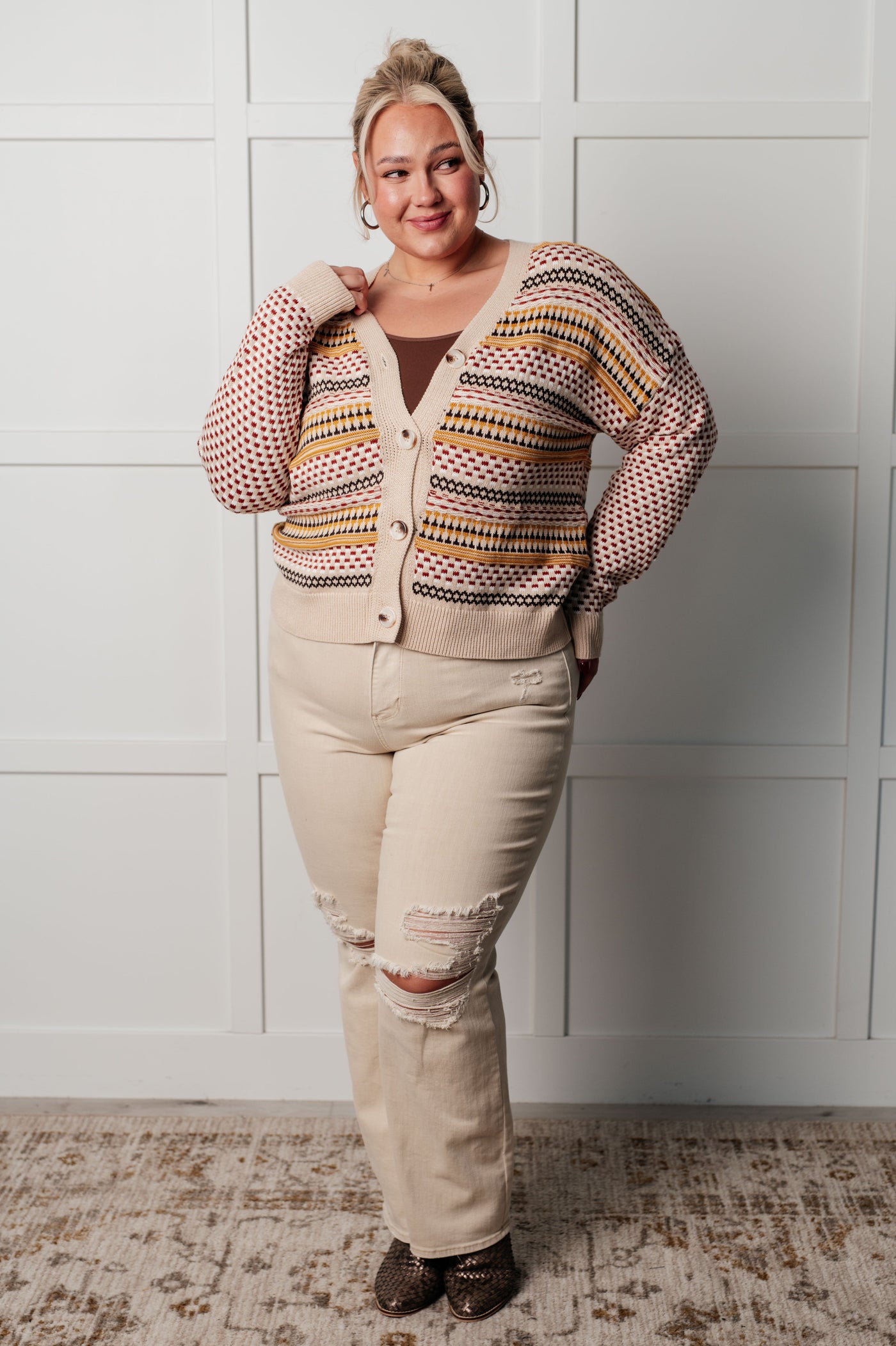 Effortless Elements Striped Cardigan