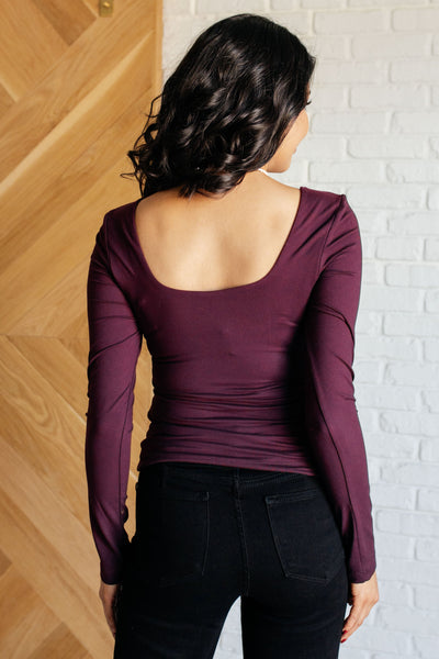 Never Imitated Long Sleeve Top in Cassis